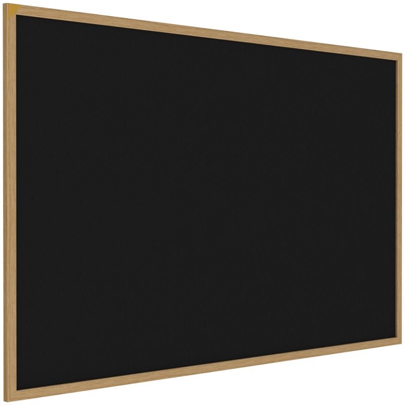 Ghent's Wood 4' x 12' Rubber Bulletin Board with Wood Frame in Black