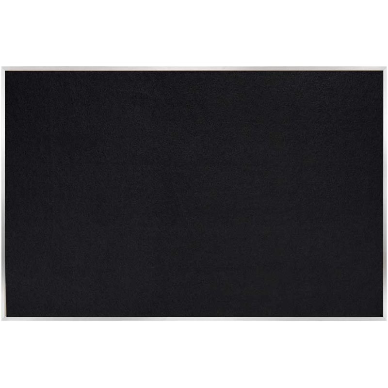 Ghent's 4' x 6' Rubber Bulletin Board with Aluminum Frame in Black