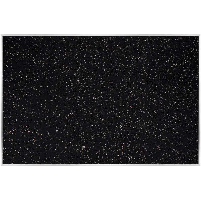 Ghent's 4' x 6' Rubber Bulletin Board with Aluminum Frame in Speckled Tan