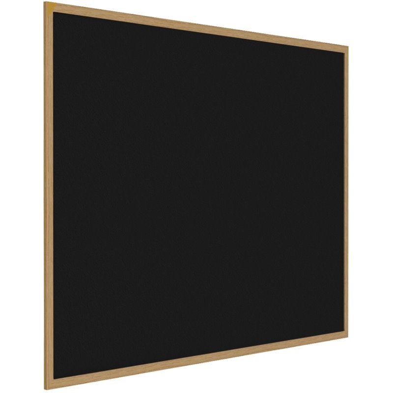 Ghent's Wood 4' x 4' Rubber Bulletin Board with Wood Frame in Black