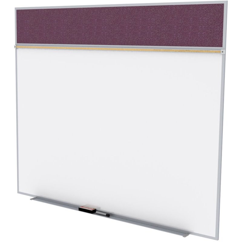 Ghent's Vinyl 5' x 6' Bulletin & Mag. Whiteboard A-Set in Berry Red