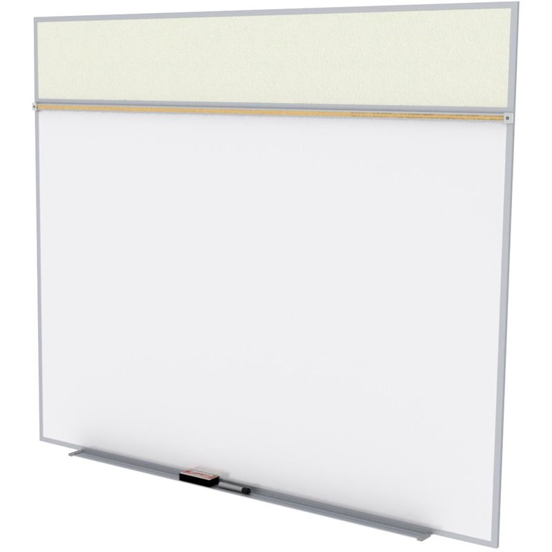 Ghent's Vinyl 5' x 6' Bulletin & Mag. Whiteboard A-Set in Ivory
