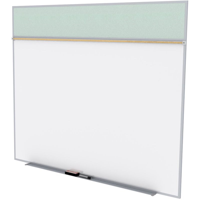 Ghent's Vinyl 5' x 6' Bulletin & Mag. Whiteboard A-Set in Silver