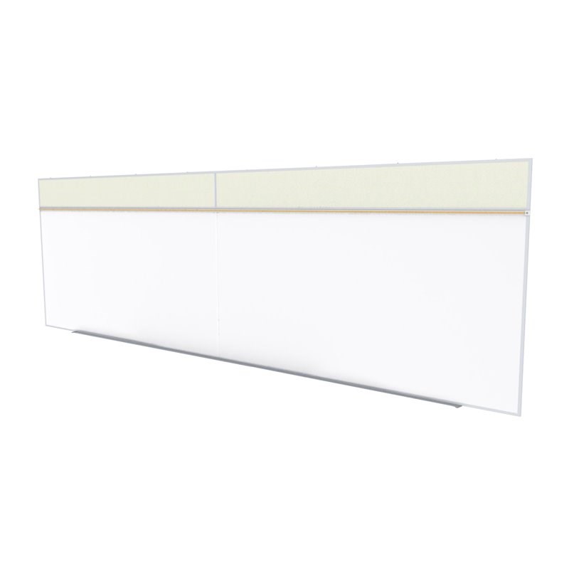 Ghent's Vinyl 5' x 16' Bulletin & Mag. Whiteboard A-Set in Ivory