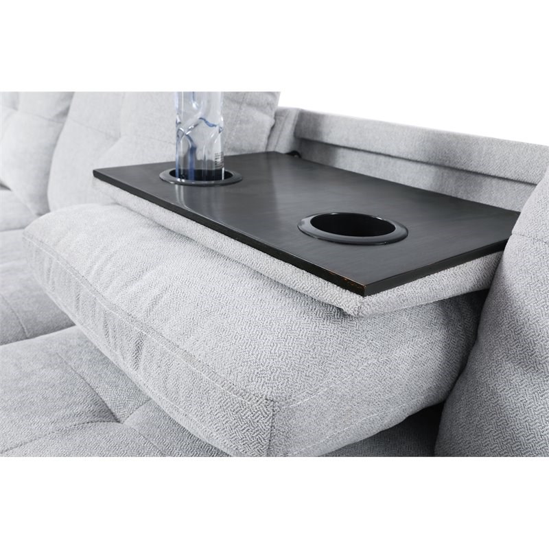 Lifestyle Furniture Catrina Left-Facing Sectional & Ottoman in Gray/White