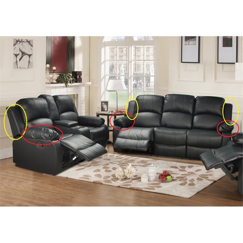 Lifestyle Furniture Provo 2Pieces Faux Leather Recliner Sofa Set in