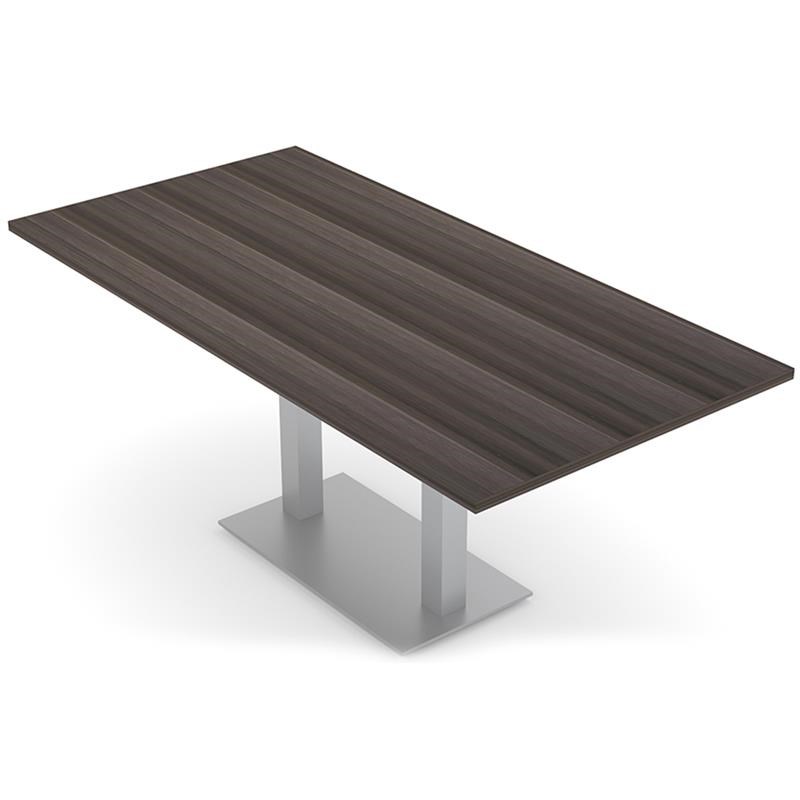 Rectangle 4 Person Conference Table Laminate Top Square Base 36X60 Black Oak