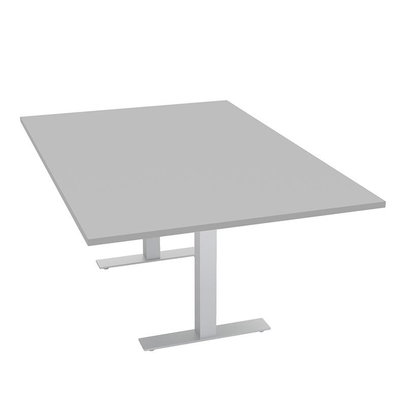 6 Person Wide Rectangular Conference Table 48X72 Metal T-Bases Light Gray