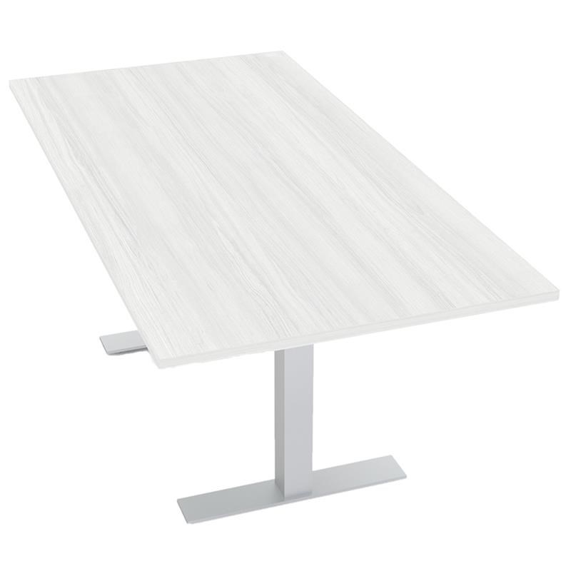 36X72 Rectangular Conference Table 6 Person Laminate Top T-Feet White Cypress