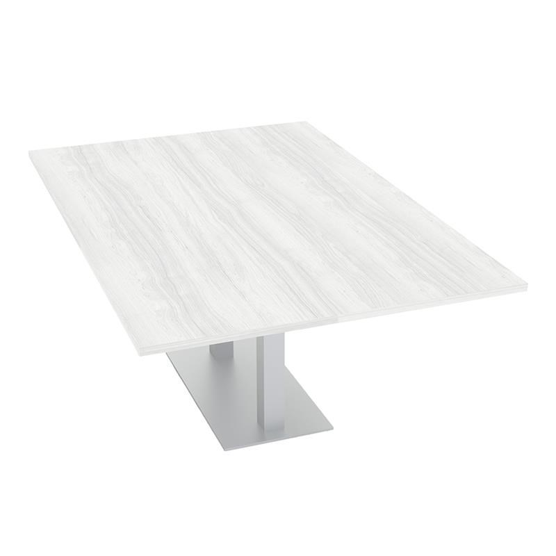 6 Person Wide Rectangular Conference Table 48X72 Square Metal Base White Cypress