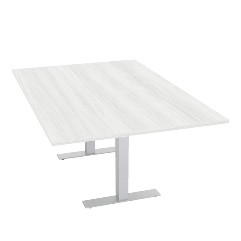 6 Person Wide Rectangular Conference Table 48X72 Metal T-Bases White Cypress
