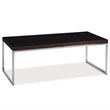Wall Street Espresso Coffee Wood Table and Metal Chrome Legs