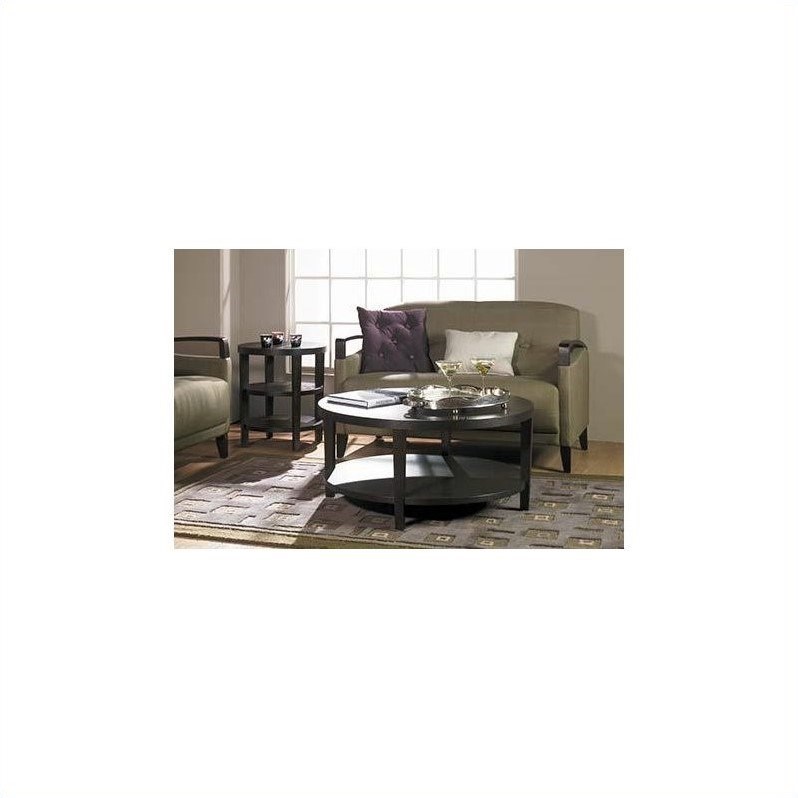 Merge 36 inch Round Espresso Wood and Wood Engineered Coffee Table