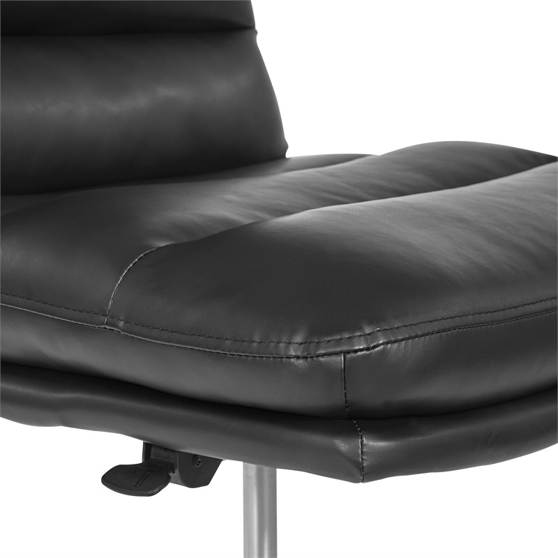 Legacy Office Chair in Deluxe Black Faux Leather with Gold Base