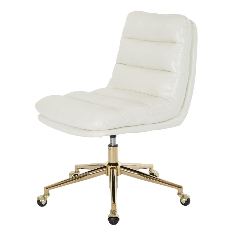 Legacy Faux Leather Swivel Armless Office Chair In White Homesquare   1812617 10 L 