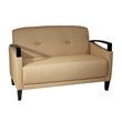 Main Street Loveseat Woven Wheat Brown Fabric with Espresso Legs