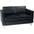 Pacific LoveSeat Sofa In Black Faux Leather