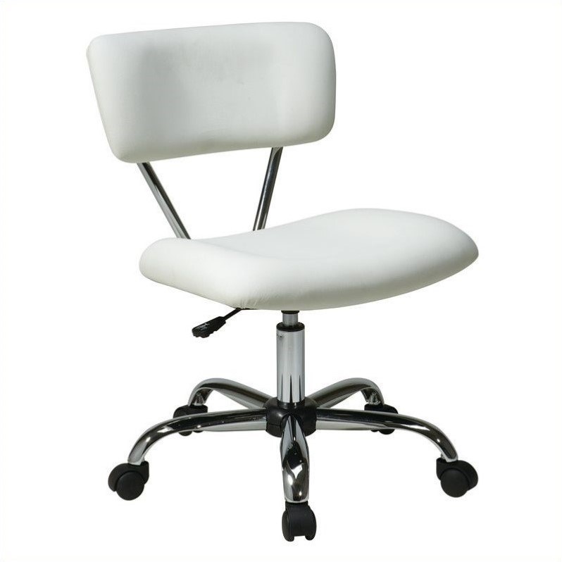 Vista Task Office Chair in White Vinyl by OSP Home Furnishings