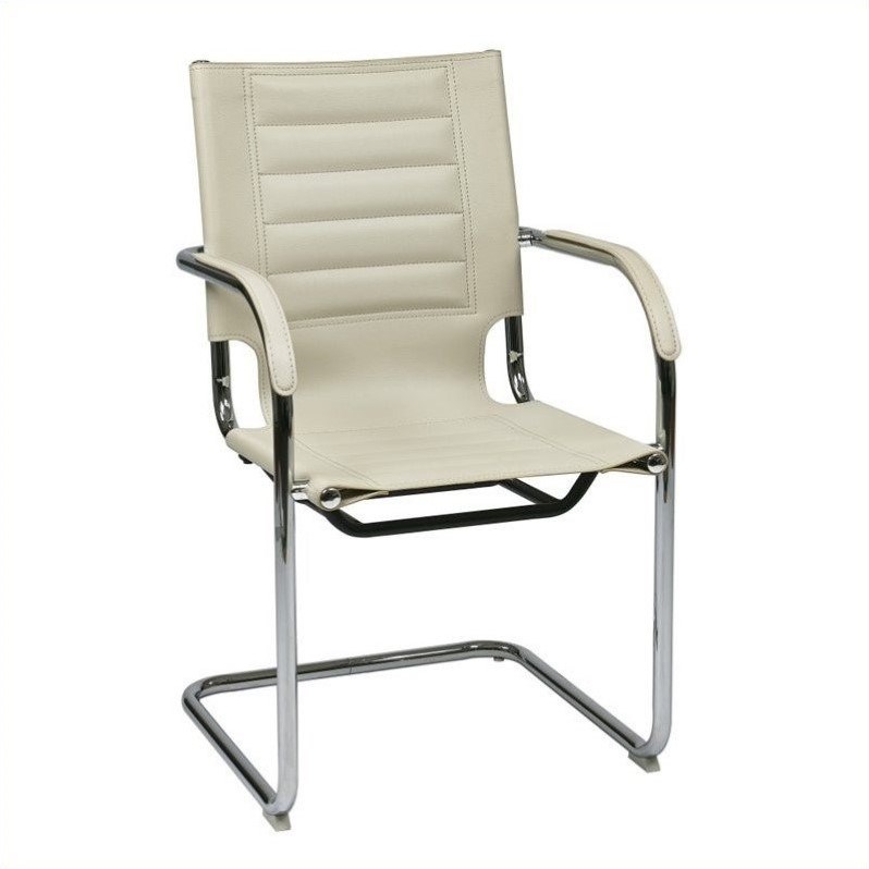 OSP Home Furnishings Trinidad Guest Chair in Cream Beige Vinyl