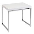 Wall Street White End Table with Chrome Legs