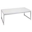 Wall Street White Coffee Table with Chrome Metal Legs