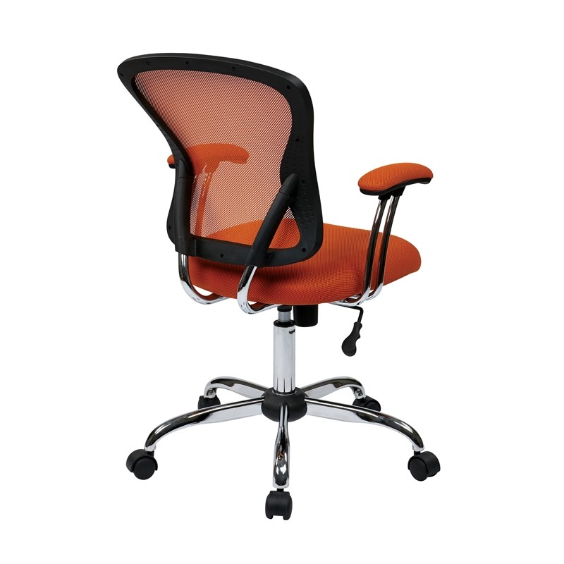 Juliana Task Chair with Orange Mesh Fabric Seat