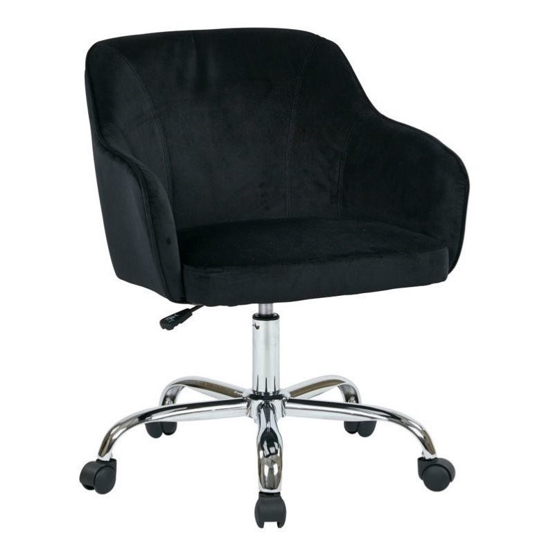 Bristol Task Chair with Black Velvet Fabric
