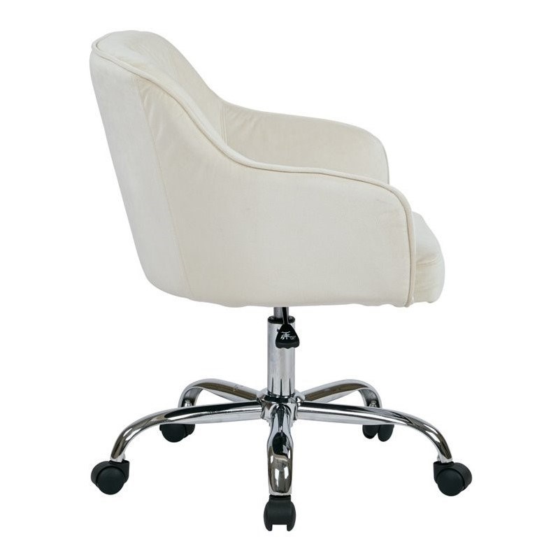 Bristol Task Chair with Oyster White Velvet Fabric