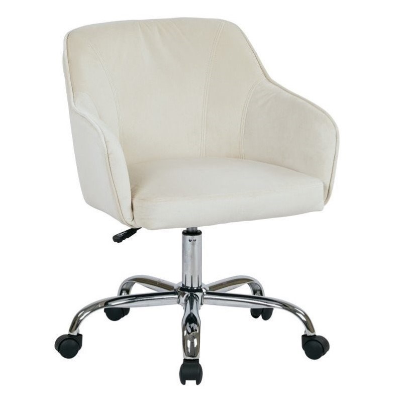 Bristol Task Chair with Oyster White Velvet Fabric