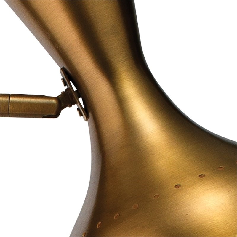 Jamie Young Co Pisa Swing Arm Modern Aluminum Floor Lamp in Antique Brass
