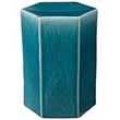 Jamie Young Co Porto Small Transitional Ceramic Side Table in Azure Blue