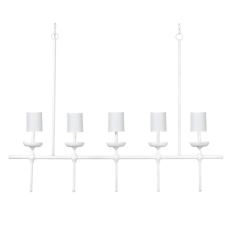 Jamie Young Co Providence 5-Light Transitional Metal/Plaster Chandelier in White