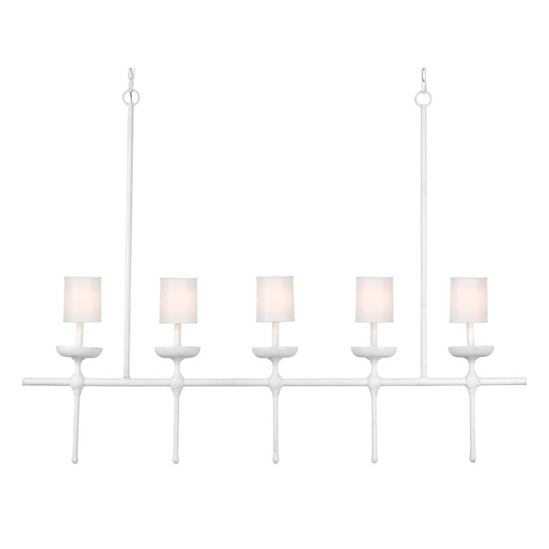 Jamie Young Co Providence 5-Light Transitional Metal/Plaster Chandelier in White