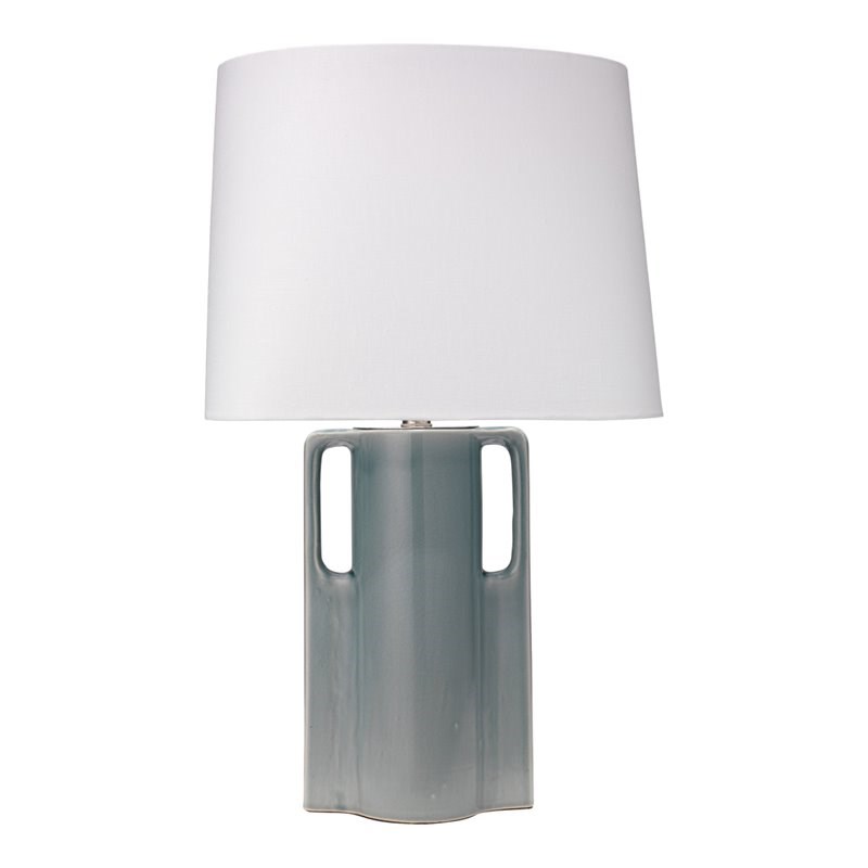 Jamie Young Co Woodstock Modern Ceramic Table Lamp in Mist Blue