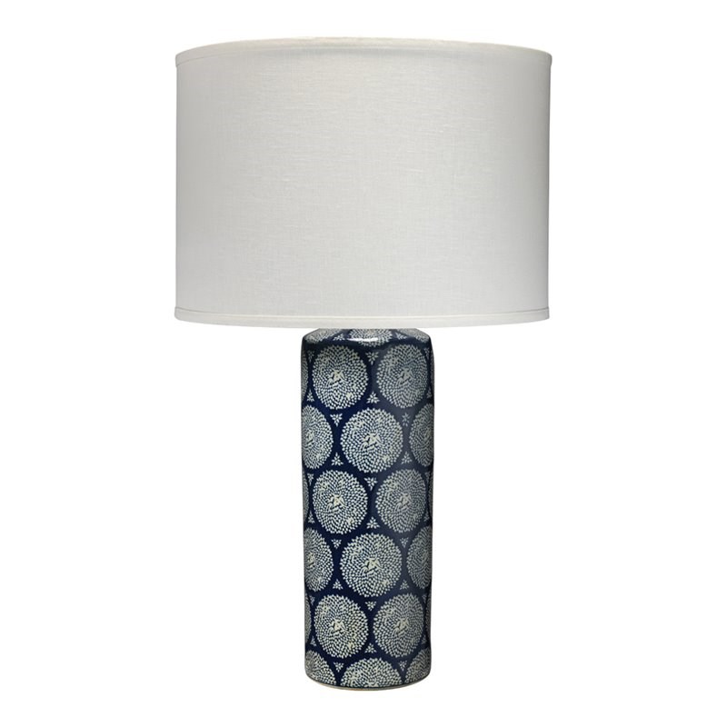 Jamie Young Co Neva Coastal Ceramic Table Lamp with Linen Shade in Blue