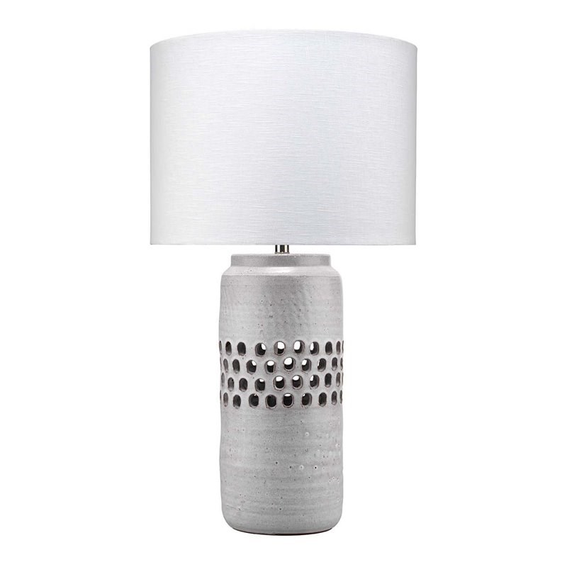Jamie Young Co Perforated Coastal Ceramic Table Lamp in Gray