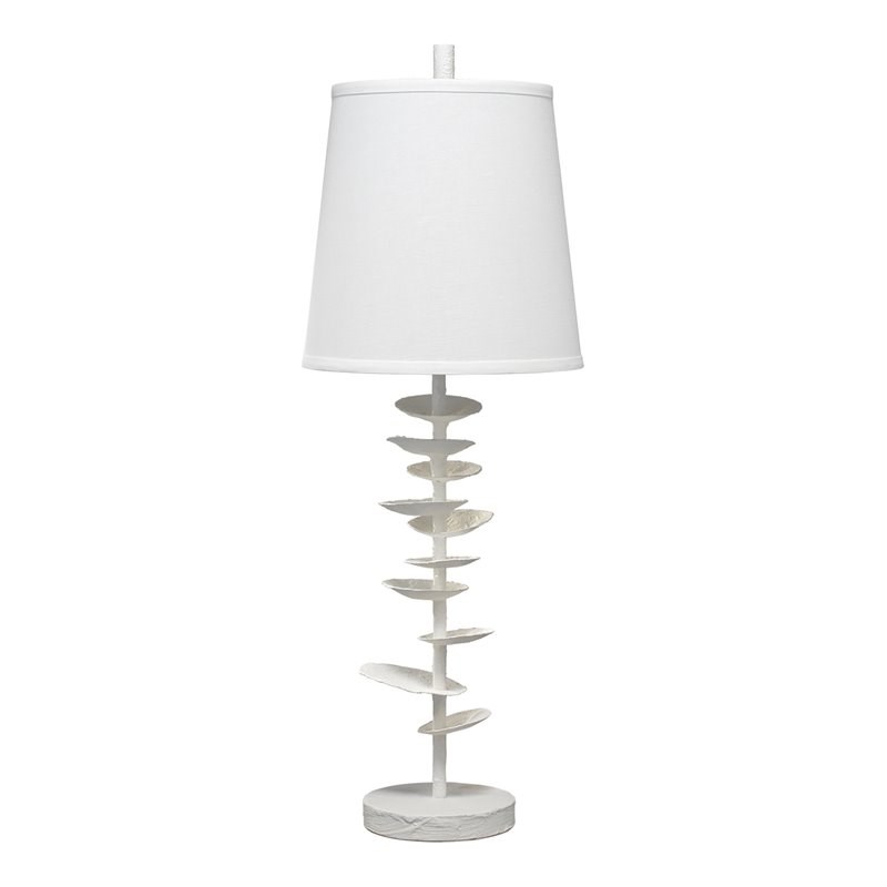 Jamie Young Co Petals Modern Steel Table Lamp in White Finish