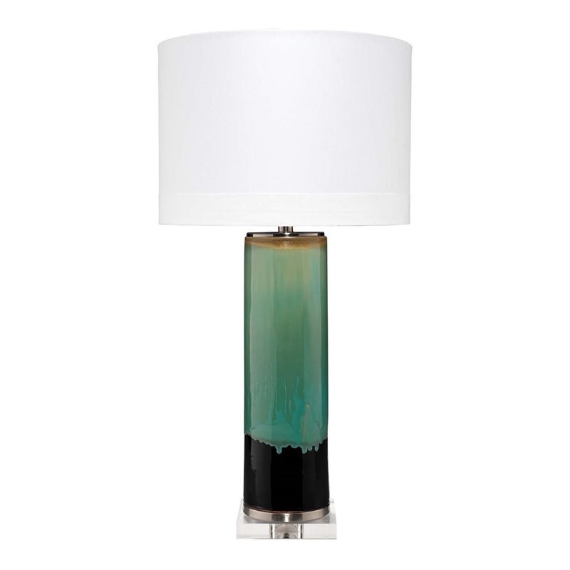Jamie Young Co Wythe Transitional Ceramic and Acrylic Table Lamp in Blue