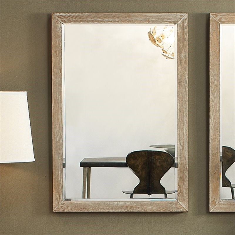 Jamie Young Co Austere Simple Rectangle Transitional Wood Mirror in Brown