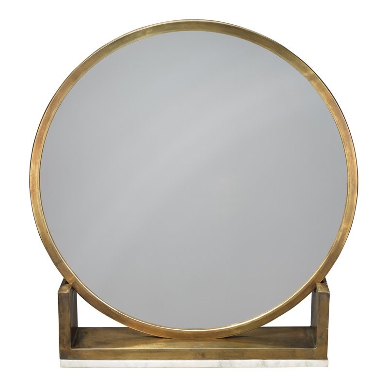 Jamie Young Co Odyssey Contemporary Metal Standing Mirror in Antique Brass