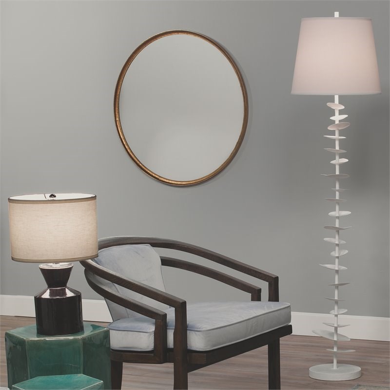 Jamie Young Co Refined Round Transitional Metal Mirror in Gold Leaf