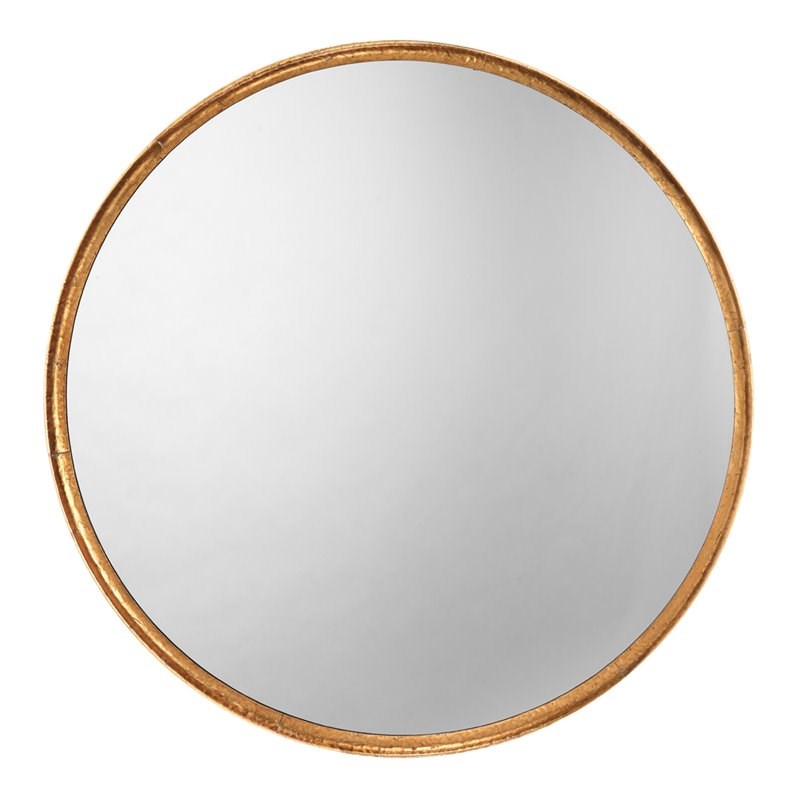 Jamie Young Co Refined Round Transitional Metal Mirror in Gold Leaf