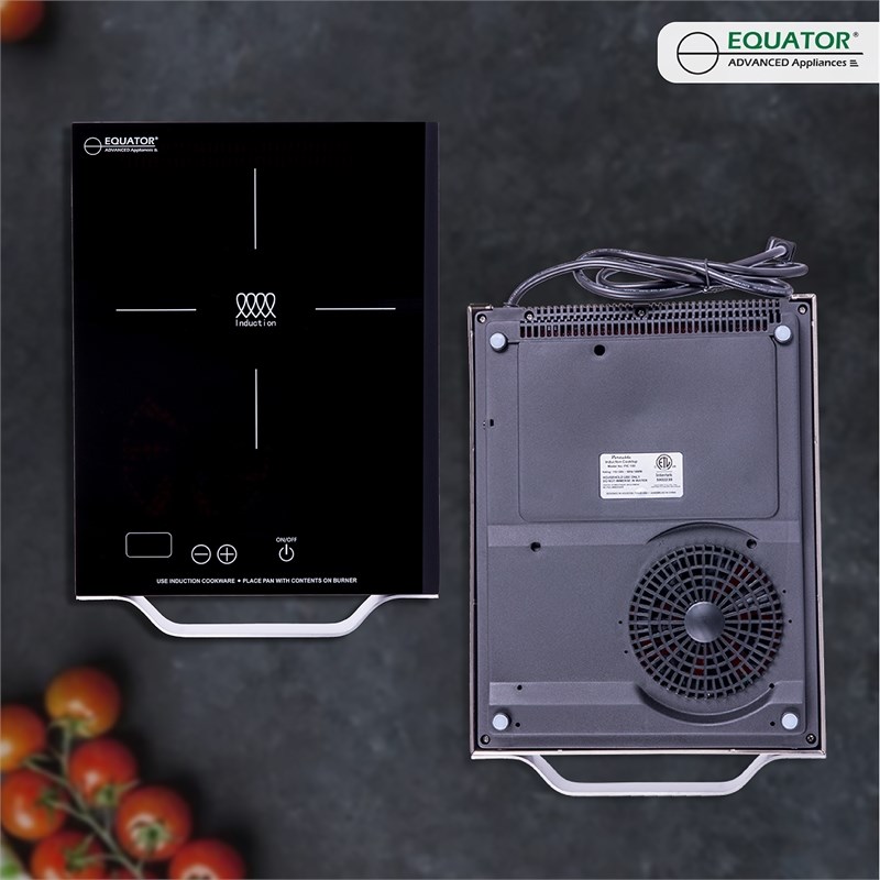 Equator 11inch Portable SingleBurner Induction Cooktop with Handle in Black Homesquare