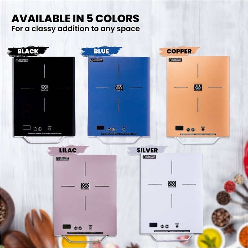 Equator 11inch Portable SingleBurner Induction Cooktop with Handle in Lilac Homesquare