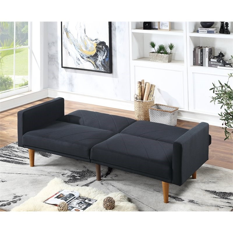 Simple Relax Adjustable Modern Polyfiber Fabric Living Room Sofa in Black
