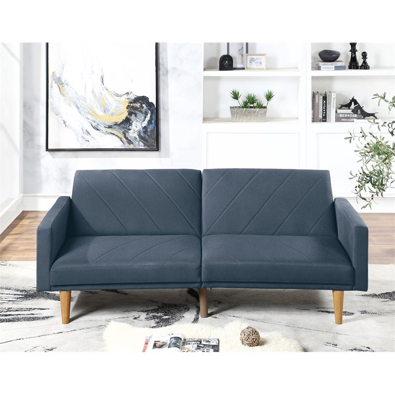Simple Relax Adjustable Modern Polyfiber Fabric Living Room Sofa in Navy
