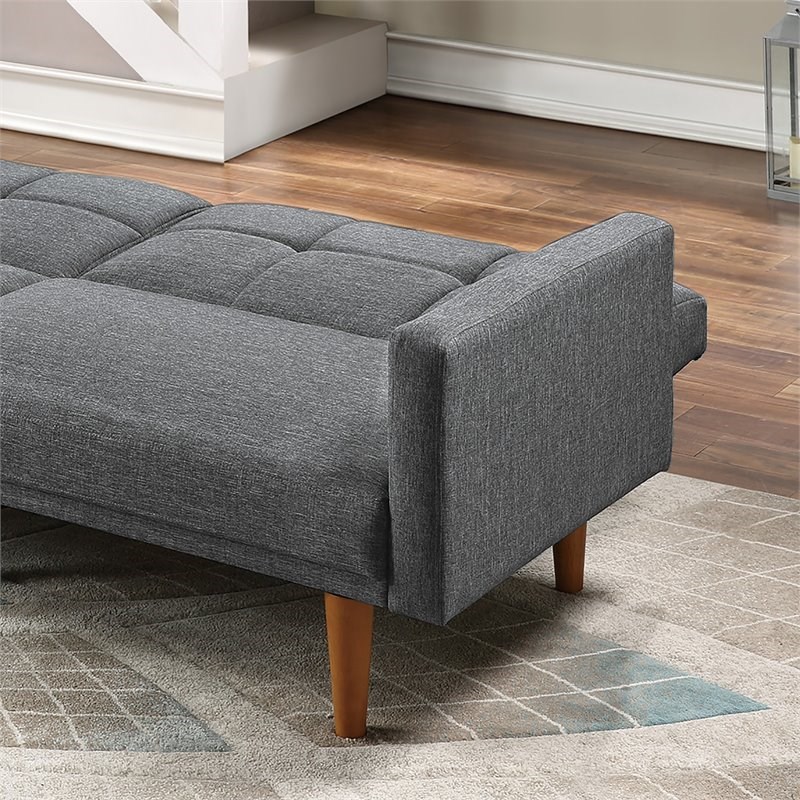 Simple Relax Adjustable Modern Linen-Like Fabric Sofa in Blue Gray