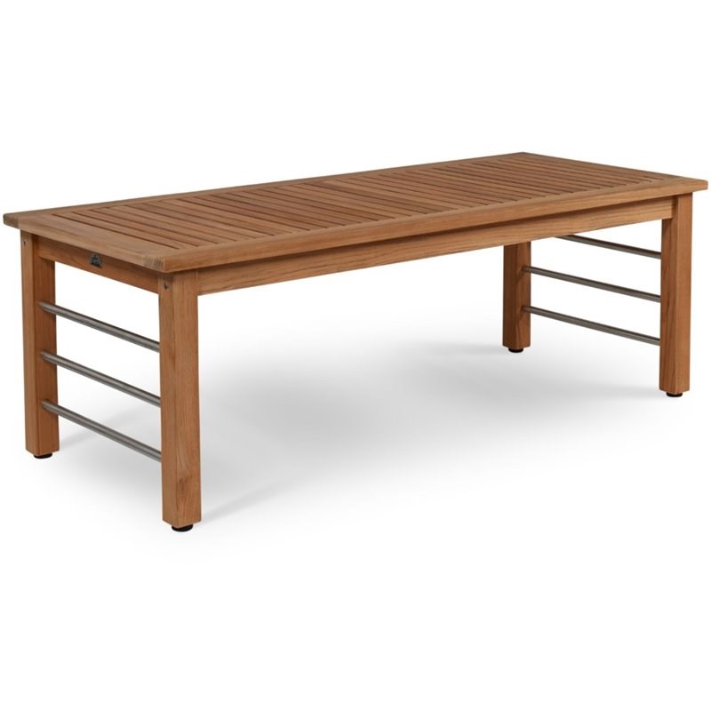 HiTeak Furniture SoHo Teak Wooden Patio Coffee Table in Natural