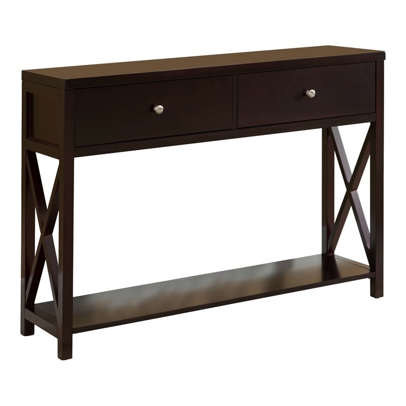 Pilaster Designs Ethan Contemporary Wood Console Sofa Table w/ Drawers in Cherry
