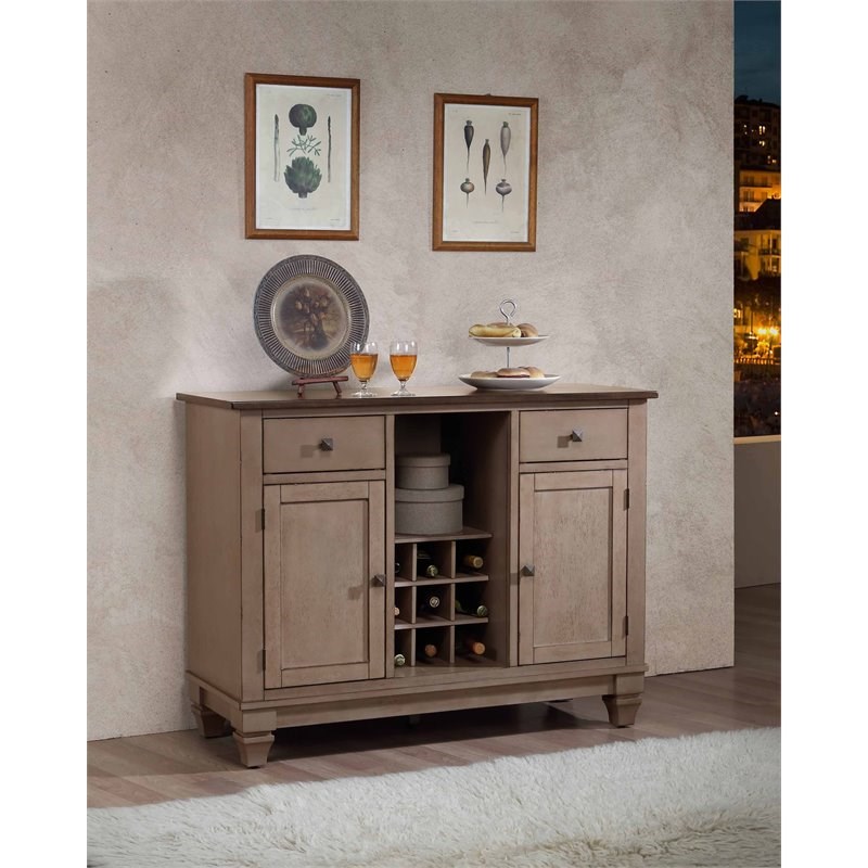 Pilaster Designs Joanna Transitional Wood Buffet Server Cabinet in Brown